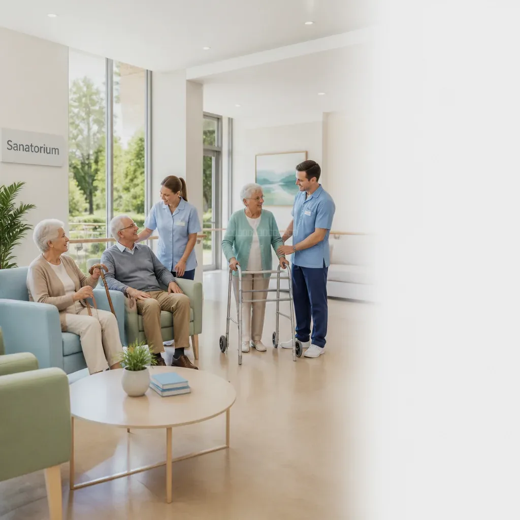 Senior na sprehodu v urejenem parku CareGResort